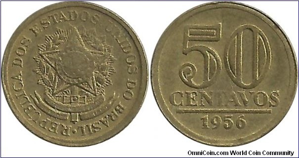 Brasil 50 Centavos 1956-reduced