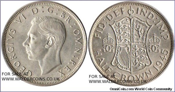 Half Crown
George VI
.500 Silver
