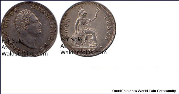 William IV
Four Pence
Silver