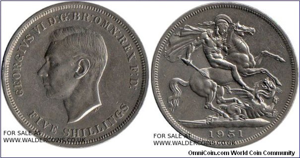 George VI
Crown
Cupro Nickel
St George and the Dragon