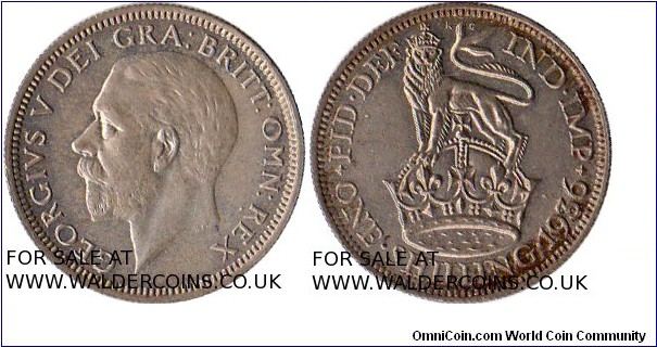 George V One Shilling
.500 Silver