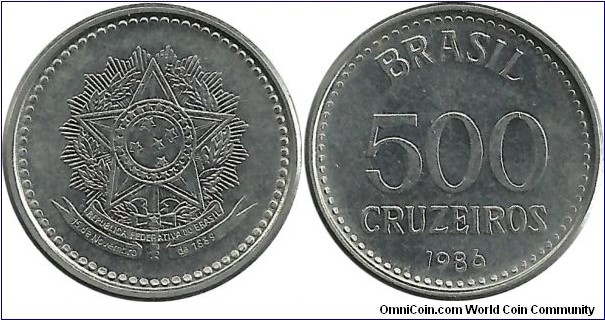 Brasil 500 Cruzeiros 1986