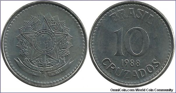 Brasil 10 Cruzados 1988