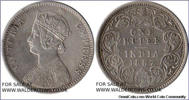 Victoria 
One Rupee
Silver