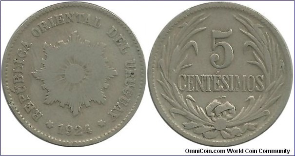 Uruguay 5 Centesimos 1924