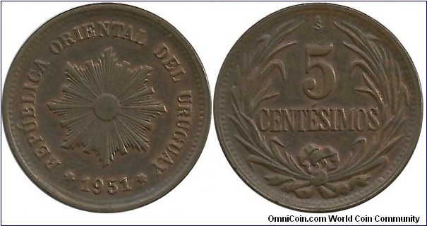 Uruguay 5 Centesimos 1951