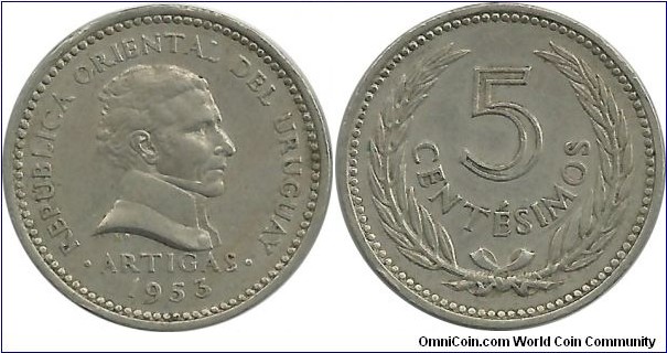 Uruguay 5 Centesimos 1953