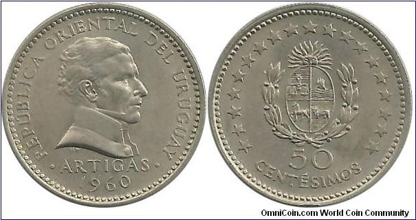 Uruguay 50 Centesimos 1960