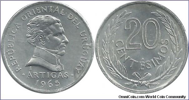 Uruguay 20 Centesimos 1965