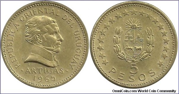 Uruguay 5 Pesos 1965