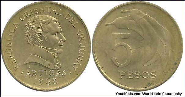 Uruguay 5 Pesos 1968