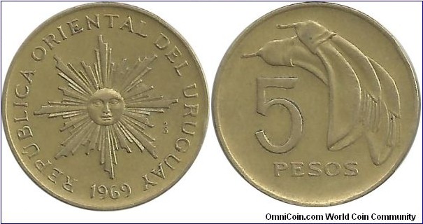 Uruguay 5 Pesos 1969