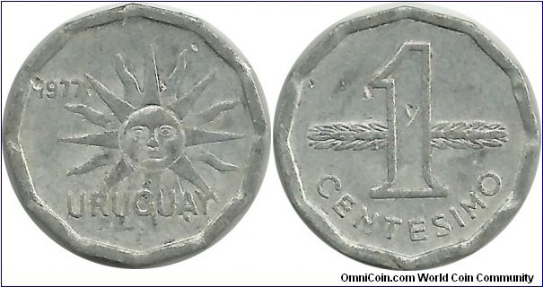 Uruguay 1 Centesimo 1977