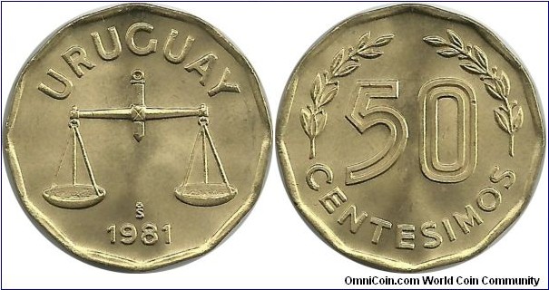 Uruguay 50 Centesimos 1981