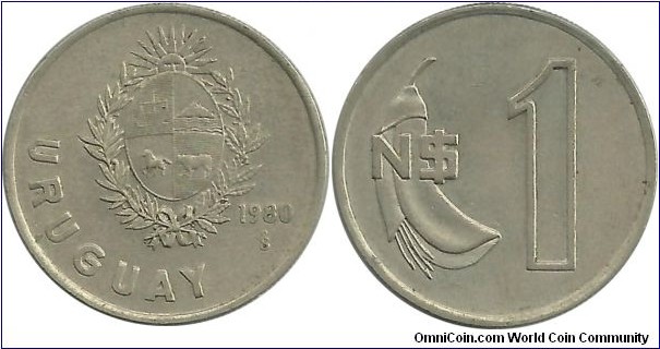 Uruguay 1 NPeso 1980