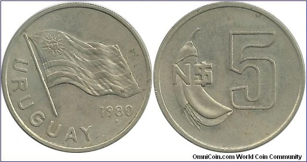 Uruguay 5 NPesos 1980