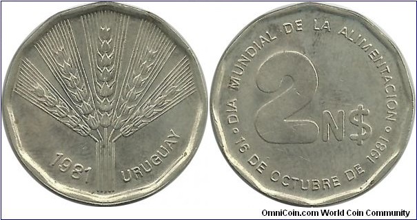 Uruguay 2 NPesos 1981-FAO