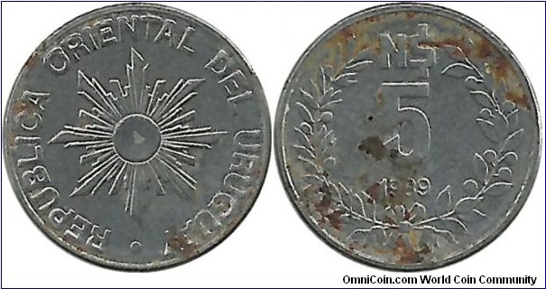 Uruguay 5 NPesos 1989