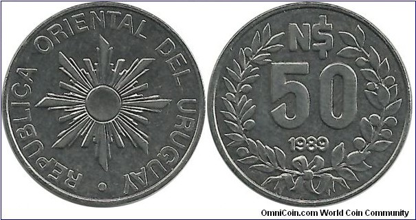 Uruguay 50 NPesos 1989