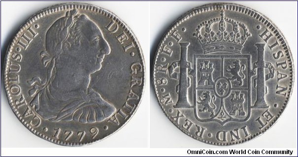 8 Reales 1779 FM, Carolus III.
Mexico mint,
Australian Proclamation Coin,
PC1
