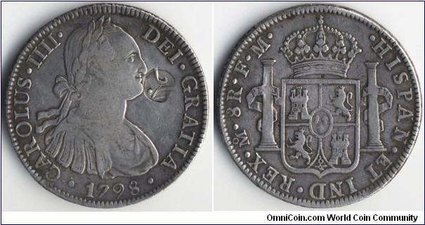 8 Reales 1798 FM, Carolus IIII.
with the Java countermark (Java in Arabic in circular indent)
Mexico mint,
Australian Proclamation Coin,
PC32