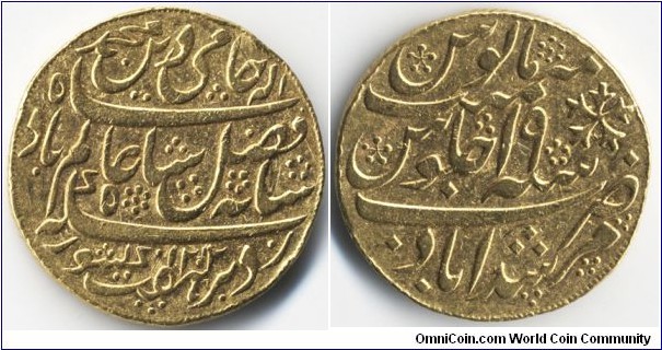 Golden Mohur,
Bengal Presidency, British India 1792 – 1818, 
Madras mint, 12.3 g /26 mm,
Australian Proclamation Coin,
PC37