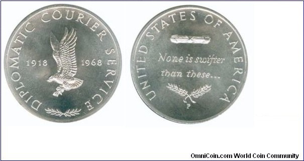 Turner A21 50th Anniv Diplomatic Courier Svc Silver 33mm Natl Comm Medal