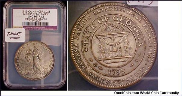 HK-405A Georgia Fund PPIE SC$1 Silver-plated NCS UNC Details