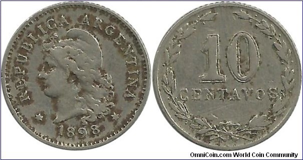 Argentina 10 Centavos 1898