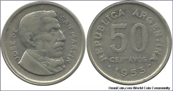 Argentina 50 Centavos 1953