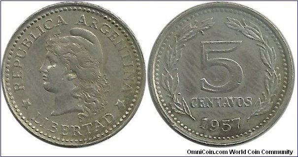 Argentina 5 Centavos 1957