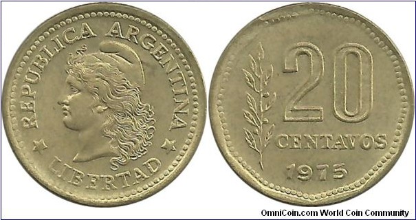 Argentina 20 Centavos 1975
