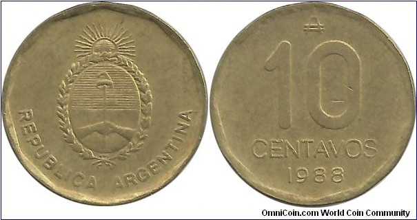 Argentina 10 Centavos 1988