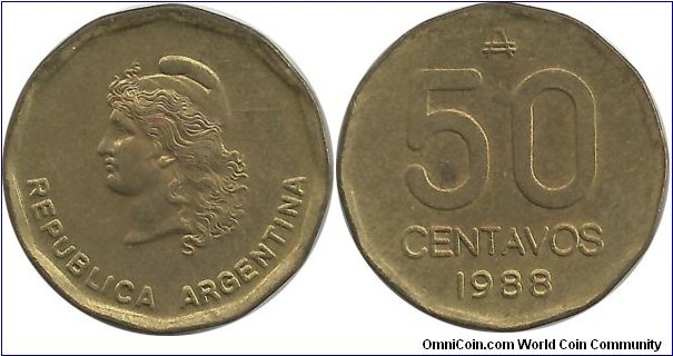 Argentina 50 Centavos 1988