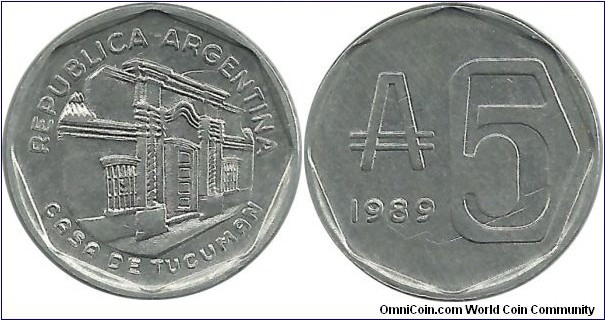 Argentina 5 Australes 1989