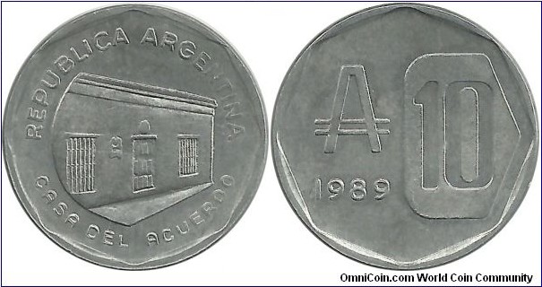Argentina 10 Australes 1989
