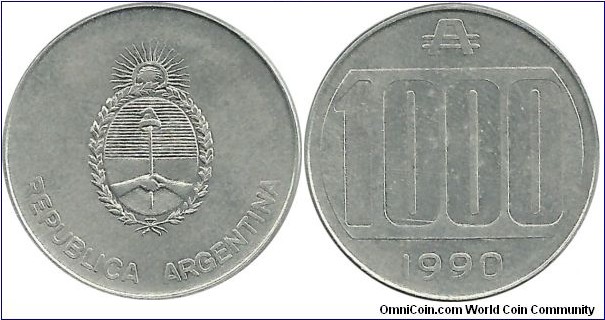 Argentina 1000 Australes 1990