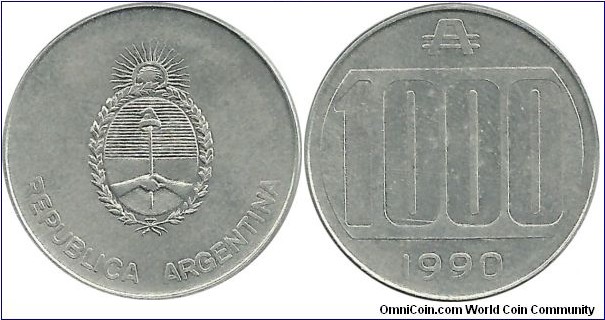 Argentina 1000 Australes 1990