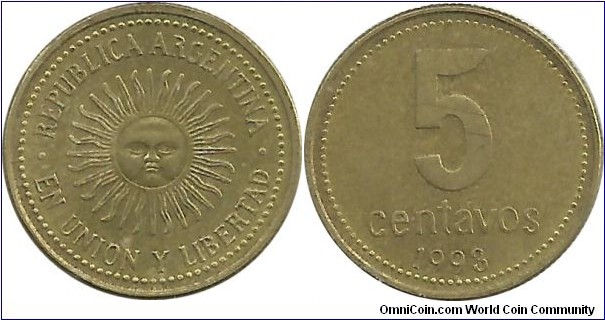 Argentina 5 Centavos 1993-AlBr