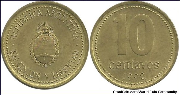 Argentina 10 Centavos 1992