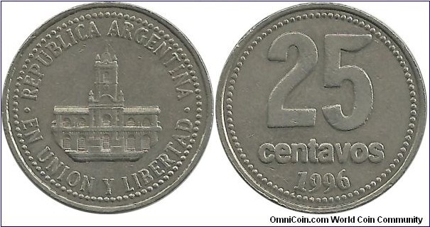 Argentina 25 Centavos 1996