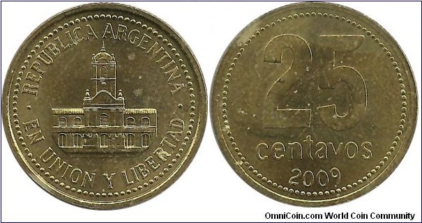 Argentina 25 Centavos 2009