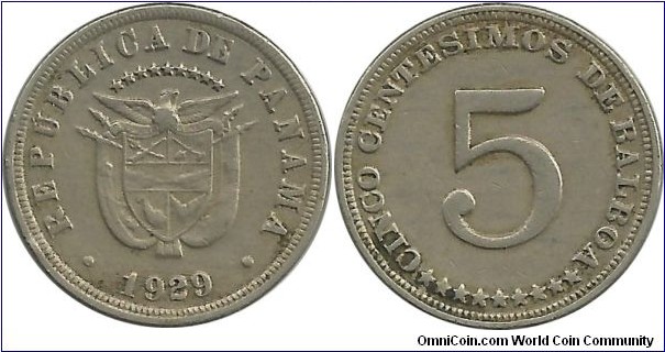 Panama 5 Centesimos 1929
