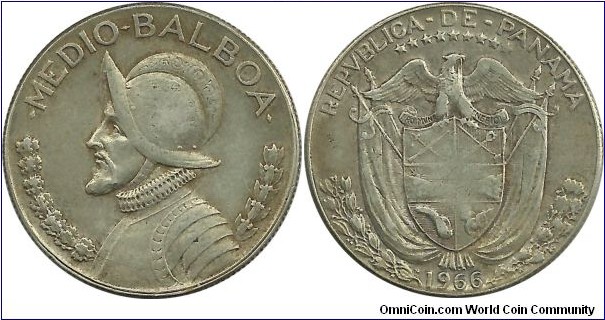 Panama ½ Balboa 1966