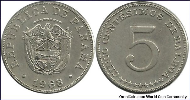 Panama 5 Centesimos 1968