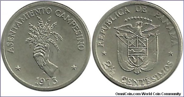 Panama 2½ Centesimos 1973