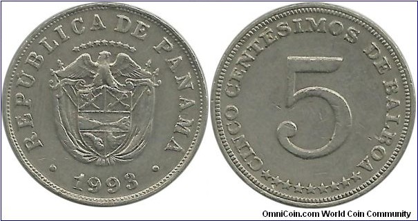 Panama 5 Centesimos 1993