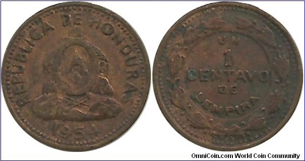 Honduras 1 Centavo 1954