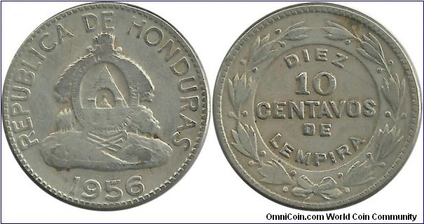 Honduras 10 Centavos 1956