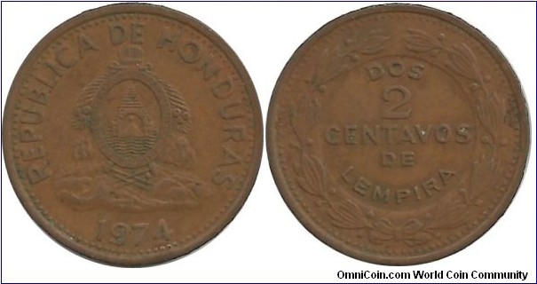 Honduras 2 Centavos 1974